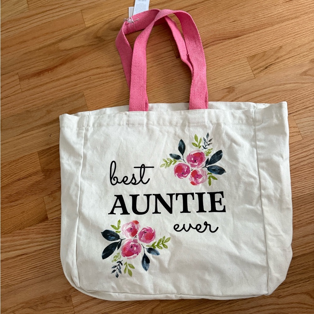 New “Best Auntie Ever” Large Canvas Tote Bag